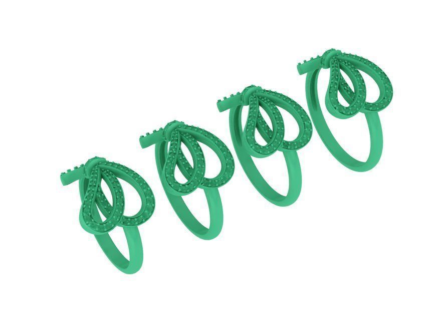 Bow-Knot T-delicate designing beautiful and simple ring N0276 3D print model_5