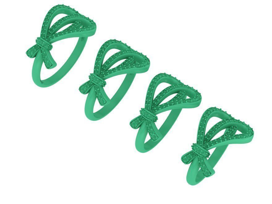 Bow-Knot T-delicate designing beautiful and simple ring N0276 3D print model_6