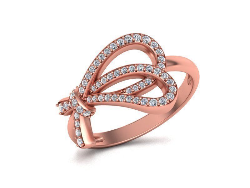 Bow-Knot T-delicate designing beautiful and simple ring N0276 3D print model_3