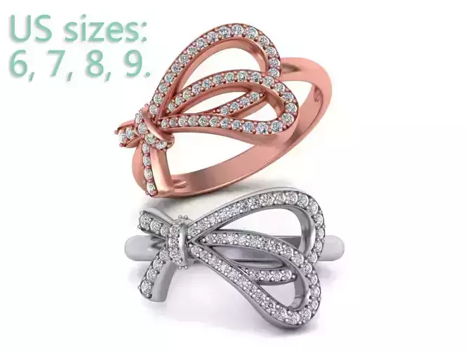 Bow-Knot T-delicate designing beautiful and simple ring N0276 3D print model