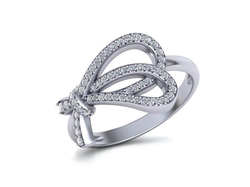 Bow-Knot T-delicate designing beautiful and simple ring N0276 3D print model_1