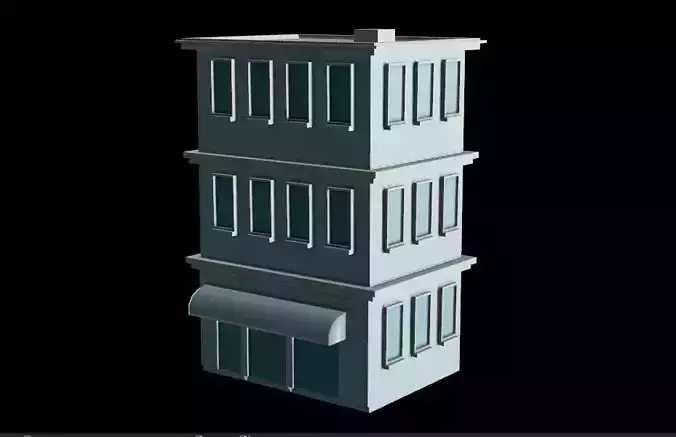 Stylized Building 1 - Mobile Game Asset Free low-poly 3D model