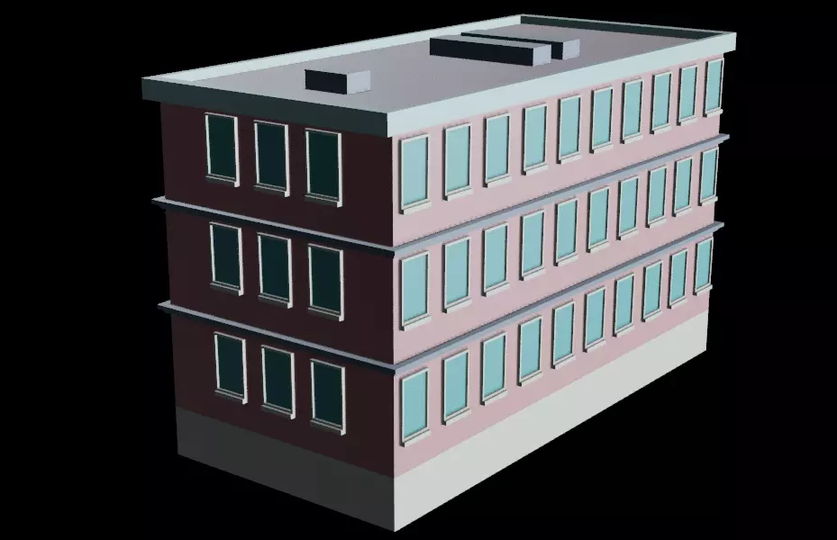 Stylized Building 3 - Mobile Game Asset Free low-poly 3D model_0