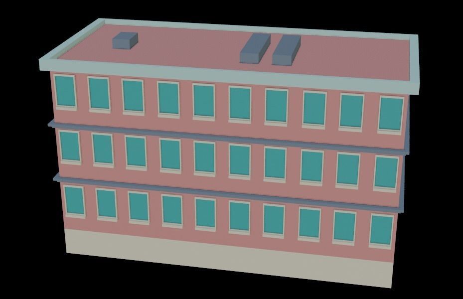 Stylized Building 3 - Mobile Game Asset Free low-poly 3D model_7