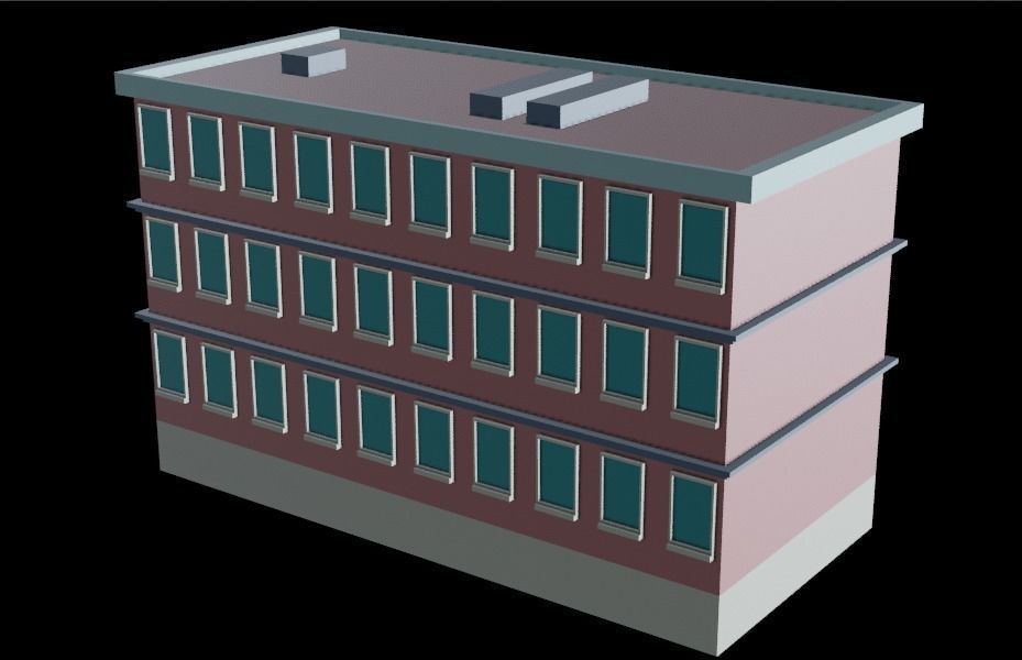 Stylized Building 3 - Mobile Game Asset Free low-poly 3D model_2