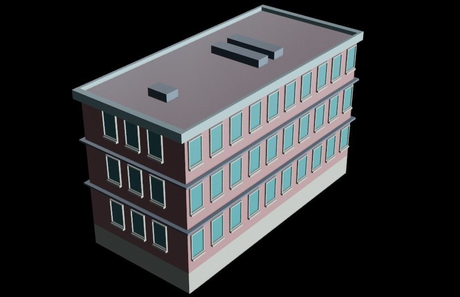 Stylized Building 3 - Mobile Game Asset Free low-poly 3D model_5