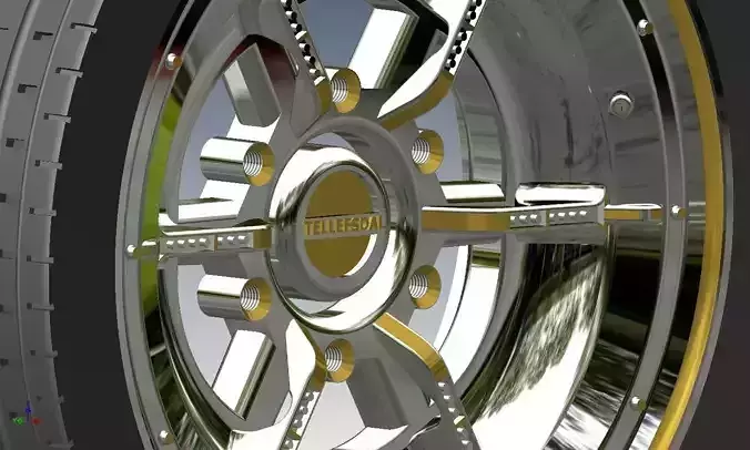 Car rim whith tyre one part Free 3D model