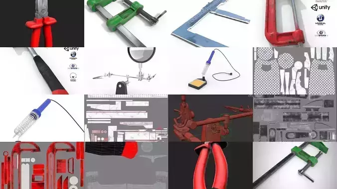 Construction and radio tools  3D Model Collection