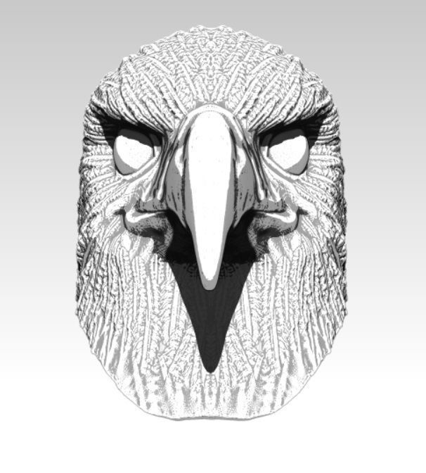 Eagle hawk  falcon  bird head bust 3D print model_1