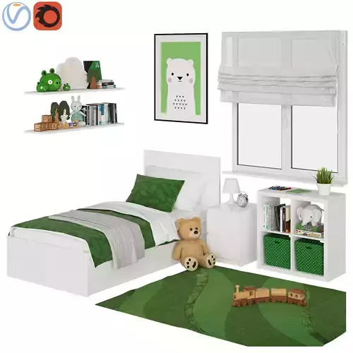 Universal children room Green 3D model
