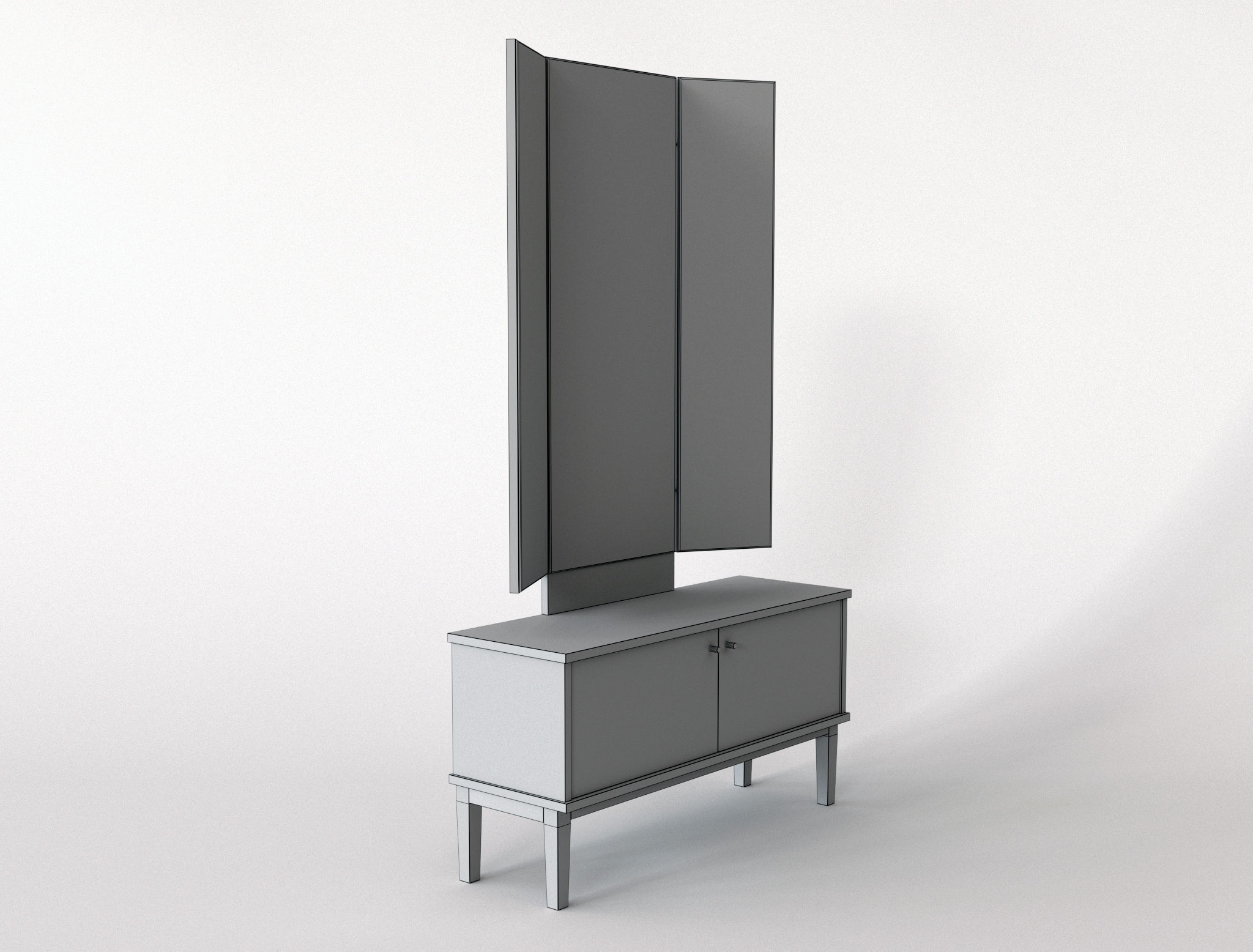 Old console mirror from the USSR 3D model_6