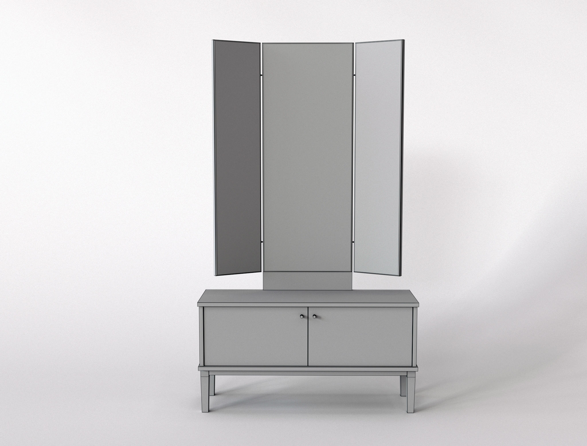 Old console mirror from the USSR 3D model_5