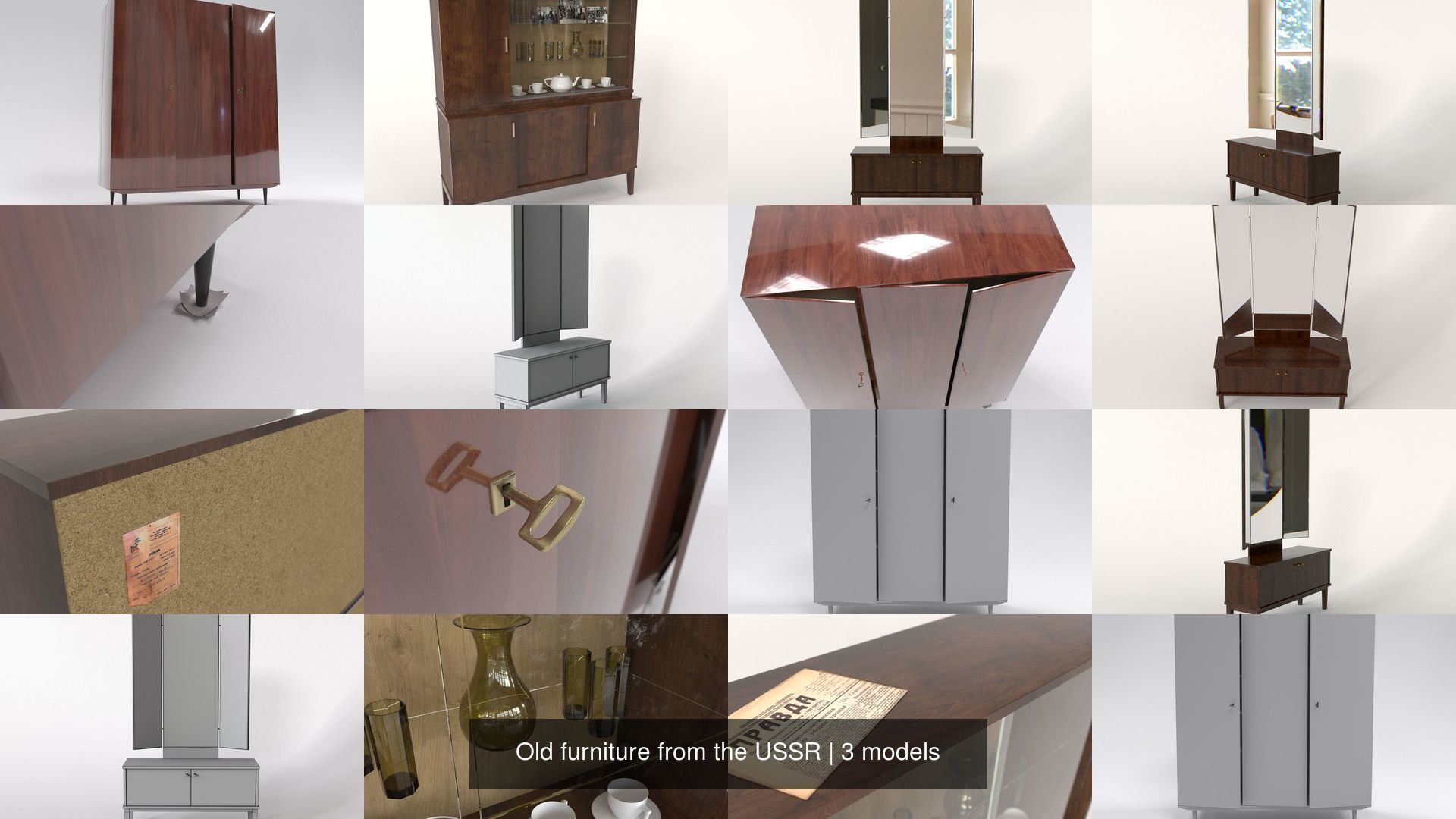 Old furniture from the USSR 3D Model Collection_1