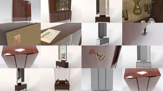 Old furniture from the USSR 3D Model Collection
