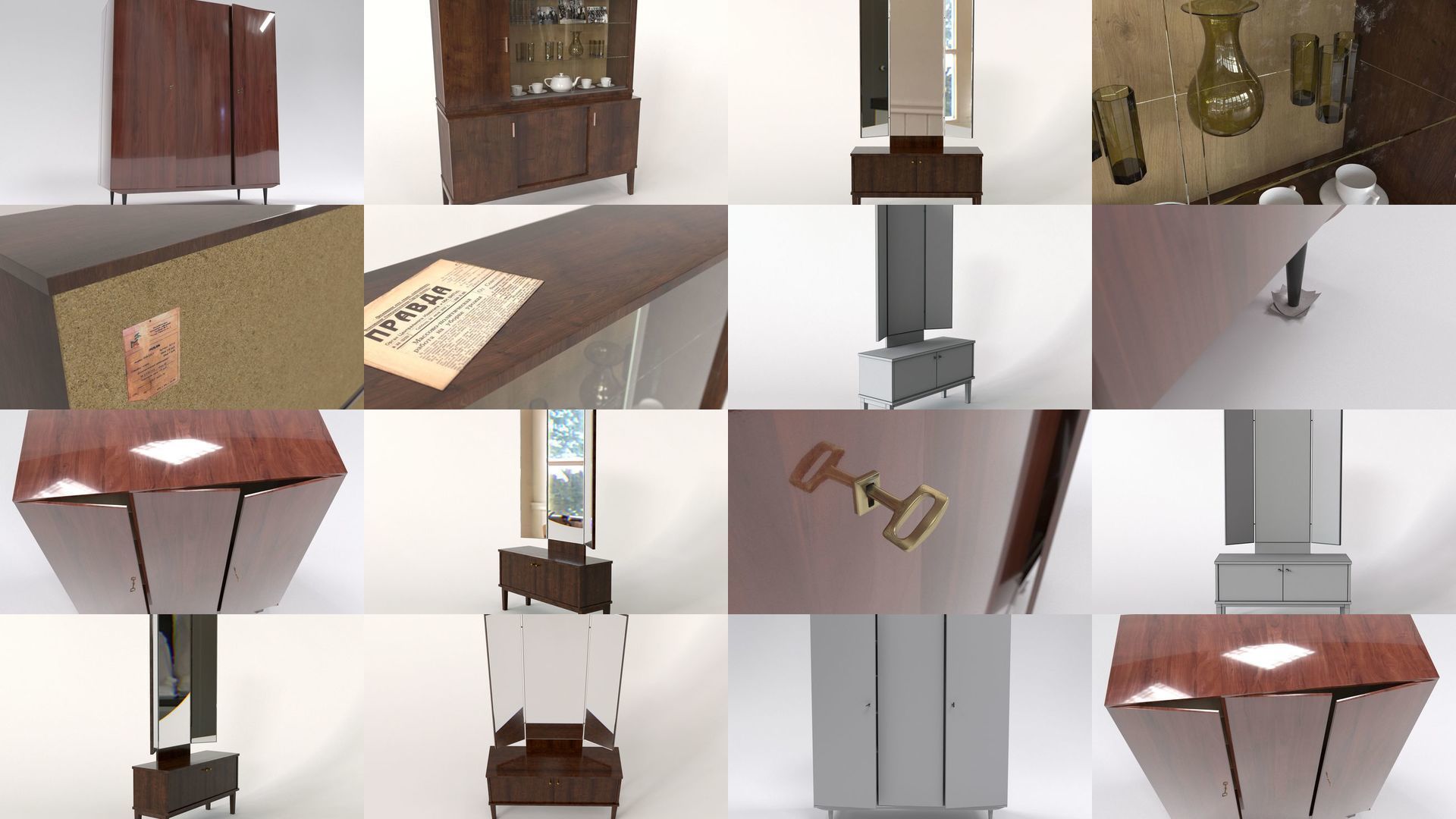 Old furniture from the USSR 3D Model Collection_0