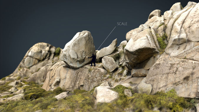 MOUNTAIN ROCKS 1 Low-poly 3D model