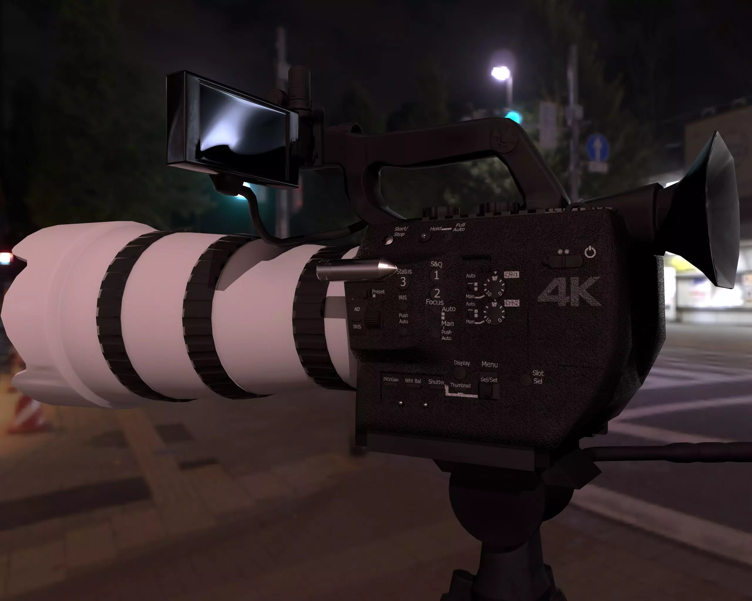 Professional Camera Low-poly 3D model
