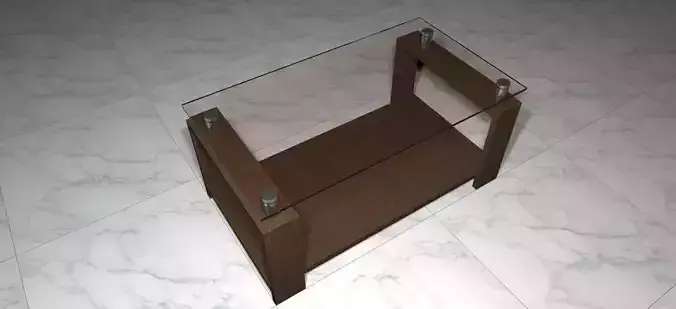 Teapoy coffee table with glass top