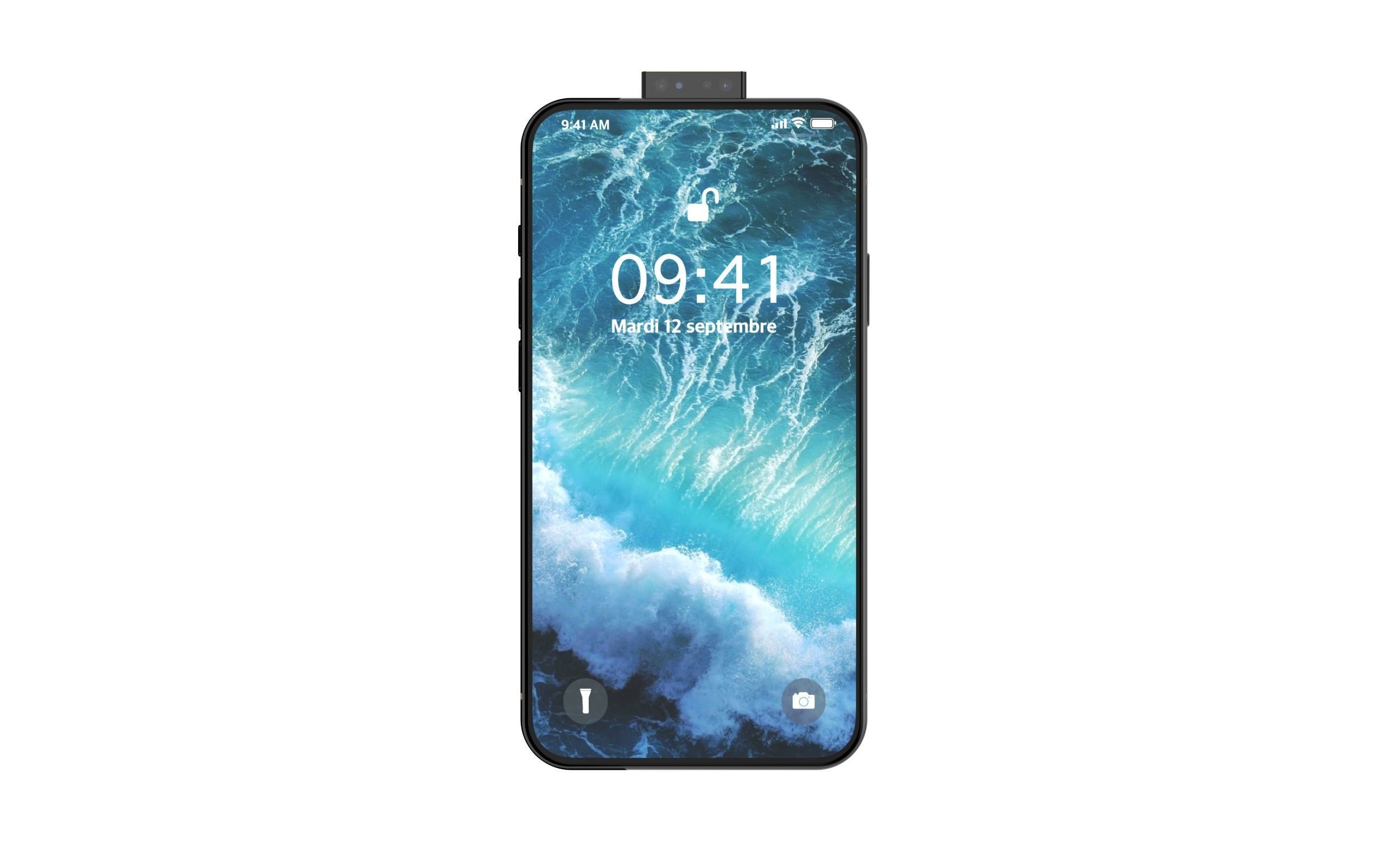 IPHONE X    WITH SIDING CAMERA  Free 3D model_3