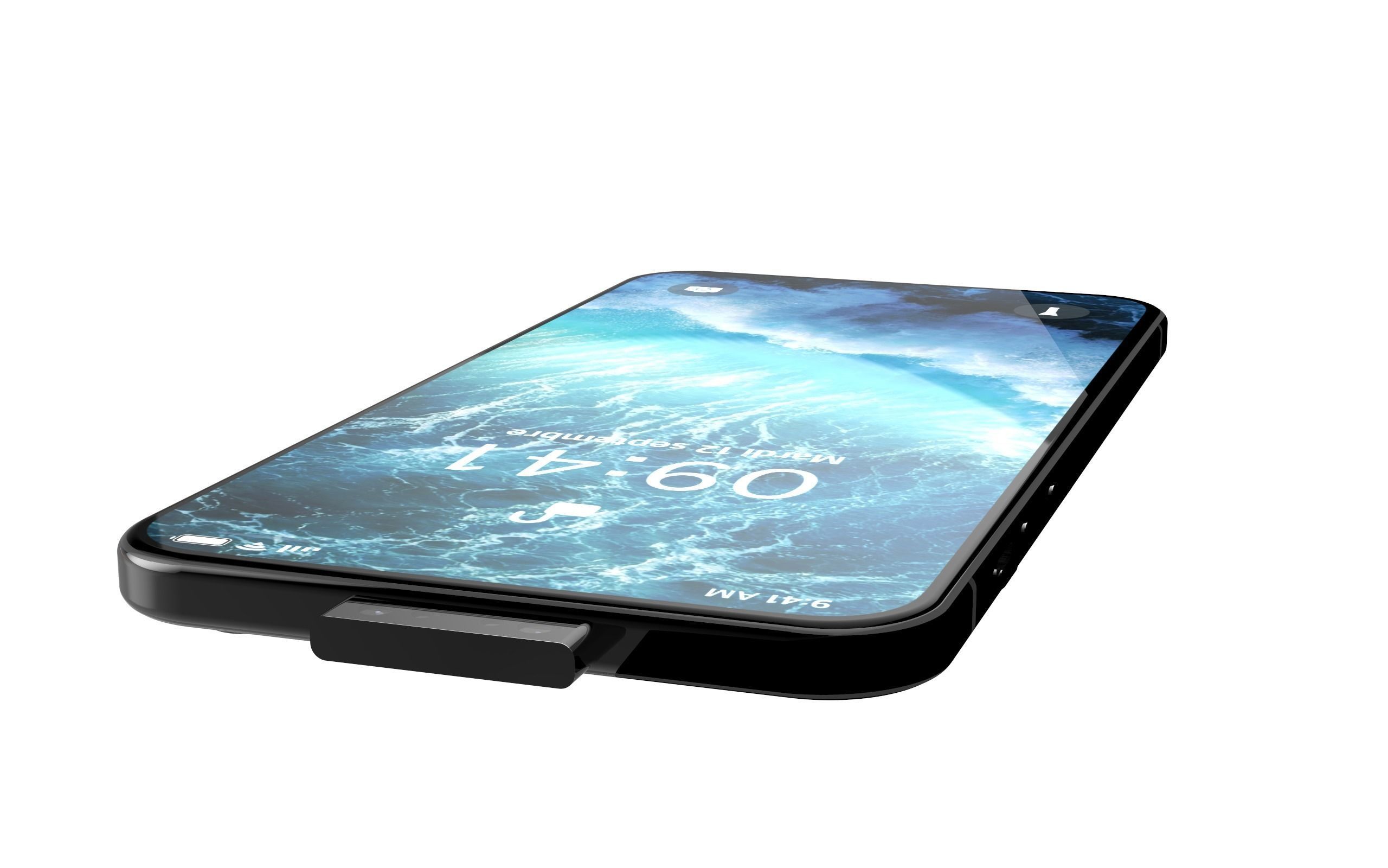 IPHONE X    WITH SIDING CAMERA  Free 3D model_4