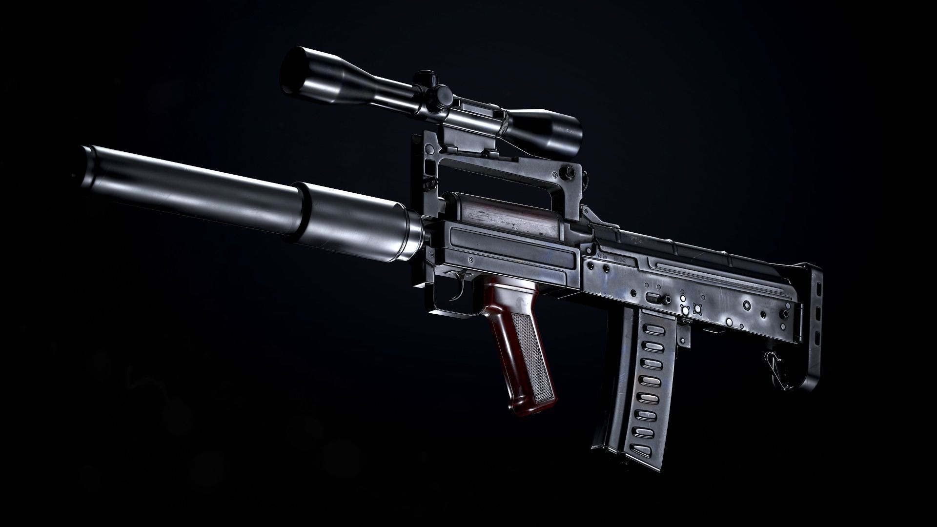 OTs-14 Groza Variants PBR Low-poly 3D model_3