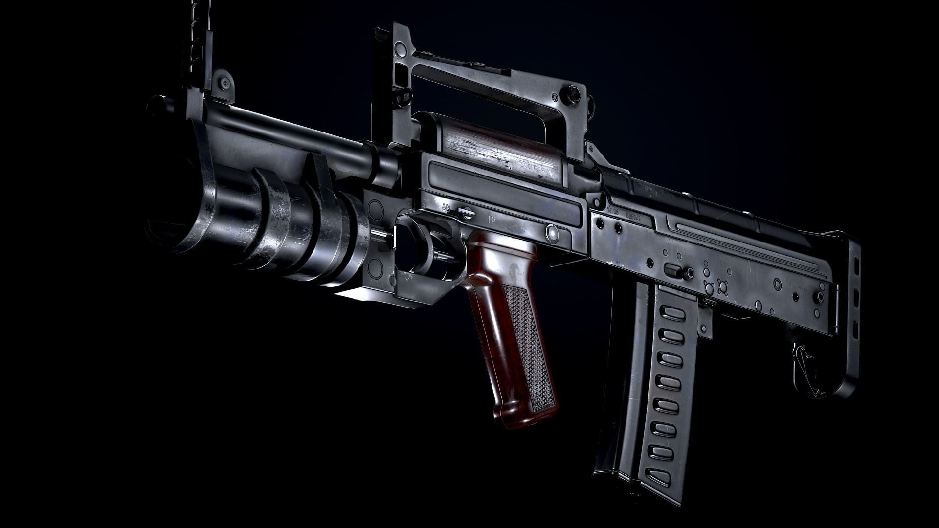 OTs-14 Groza Variants PBR Low-poly 3D model_8