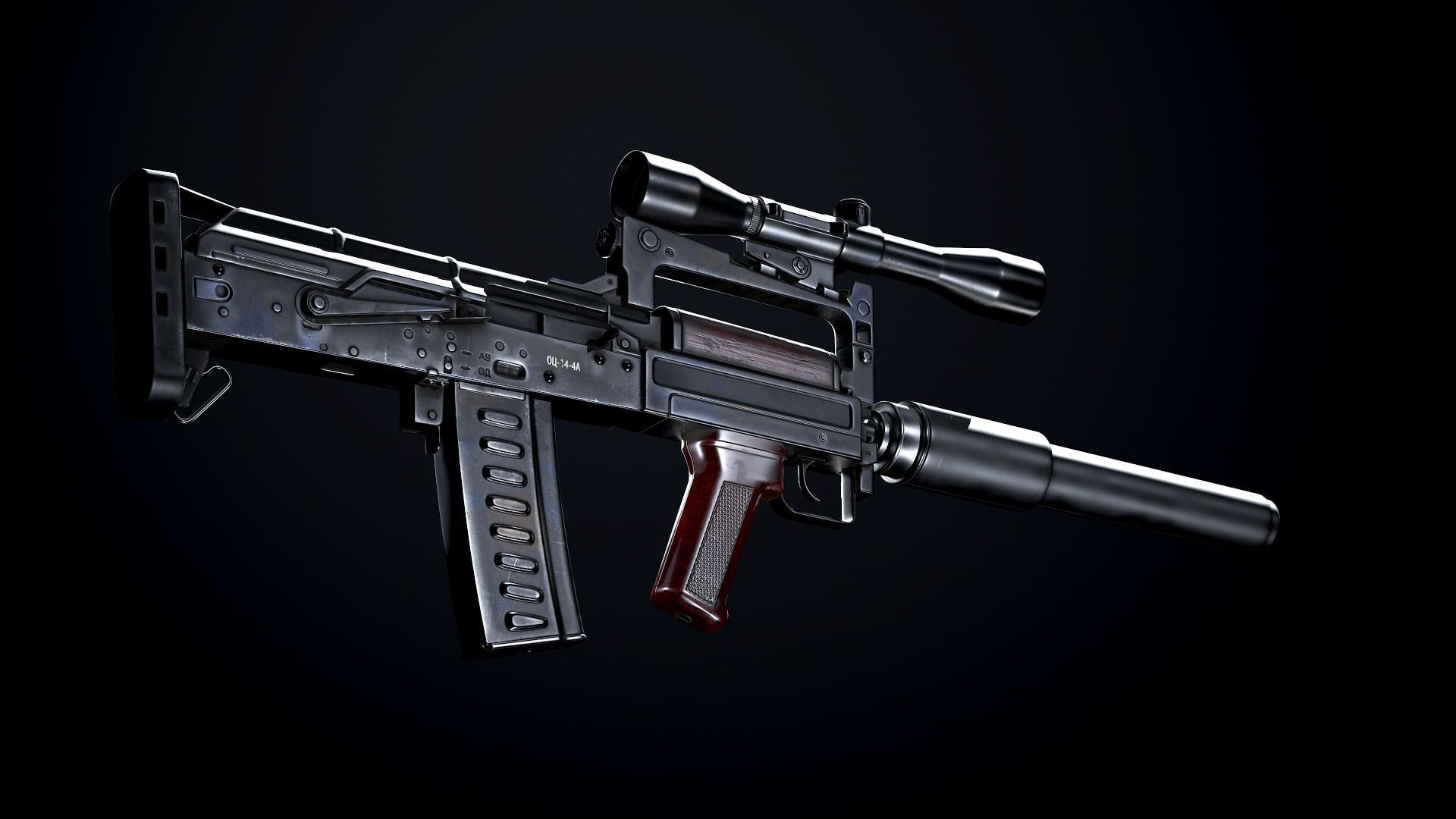 OTs-14 Groza Variants PBR Low-poly 3D model_4