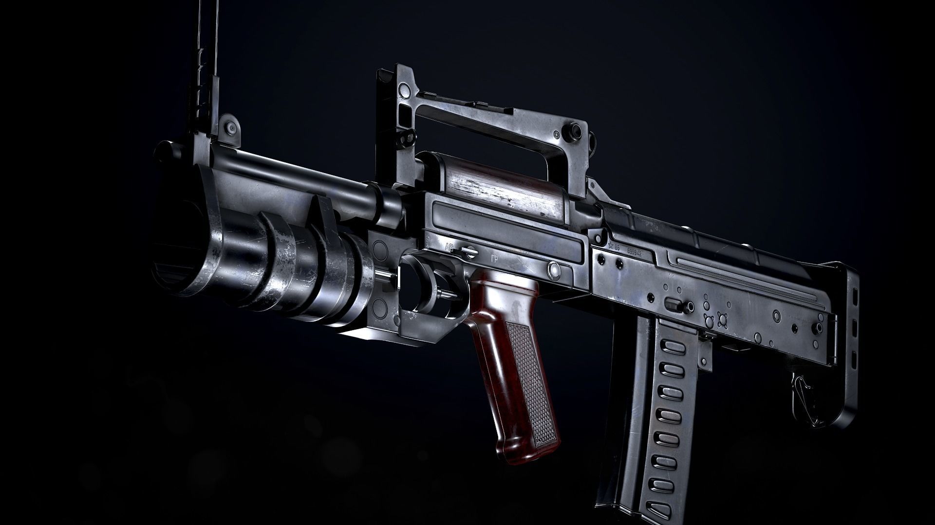 OTs-14 Groza Variants PBR Low-poly 3D model_5