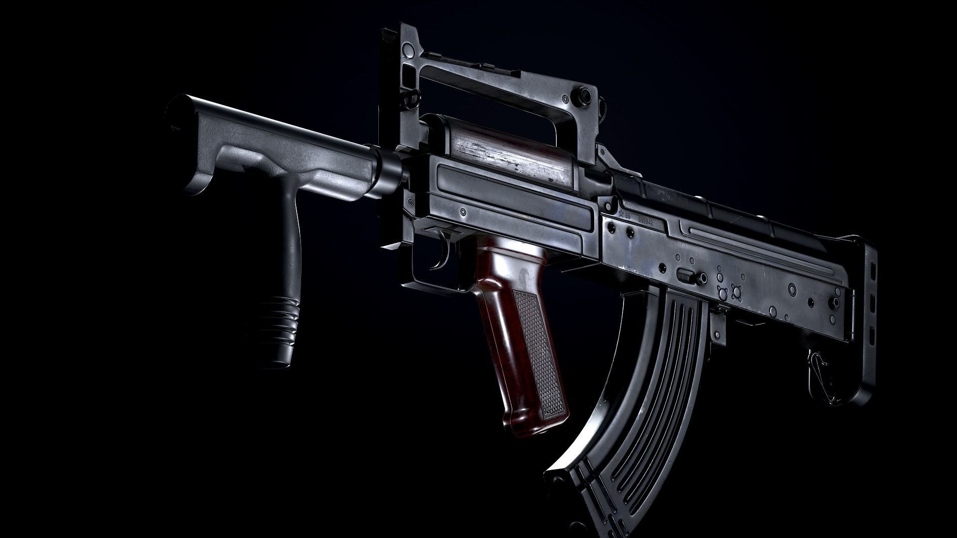 OTs-14 Groza Variants PBR Low-poly 3D model_9