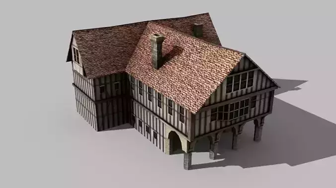 Town Hall Low-poly 3D model