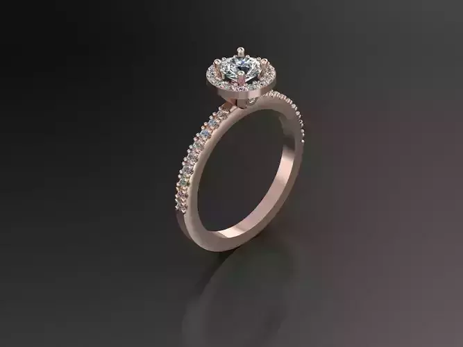 Halo ring with diamond