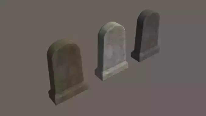 Grave 2 - PBR gravestone Low-poly 3D model