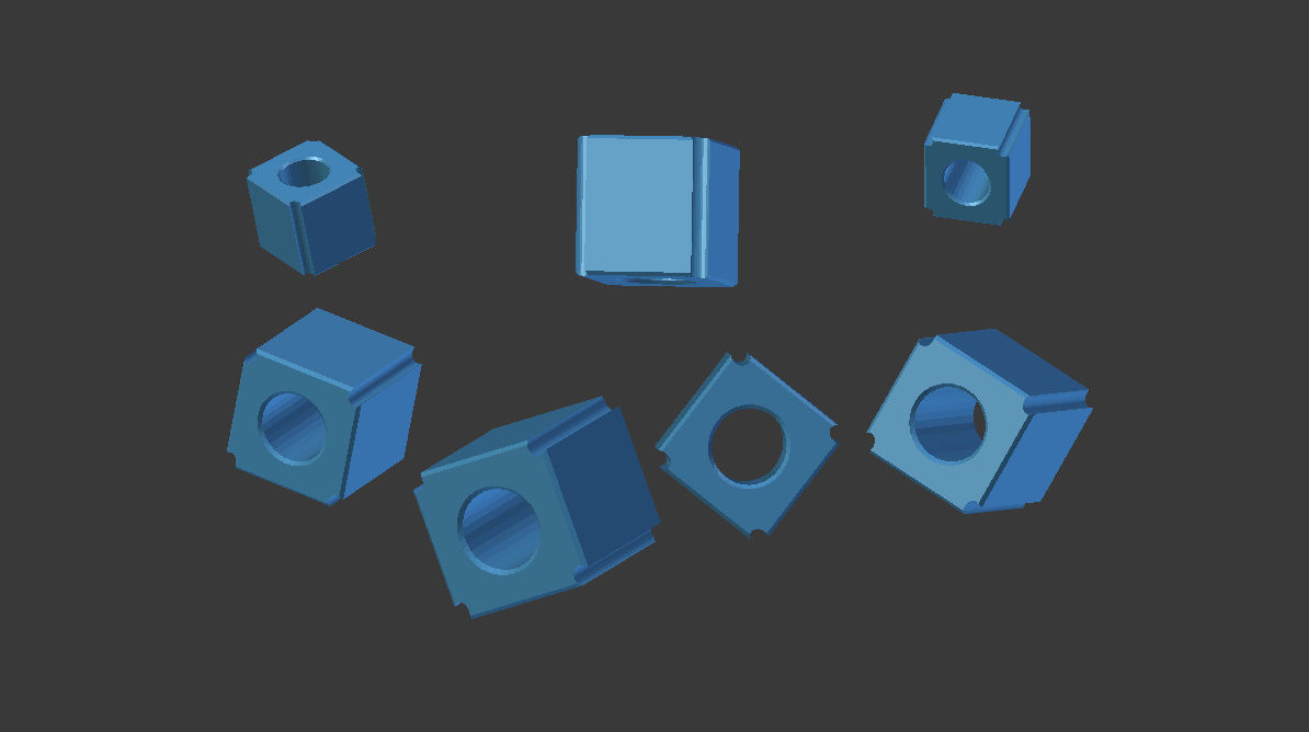 Unusual Cube for 3D Printing with 2x2x2 mm sizes 3D print model_1