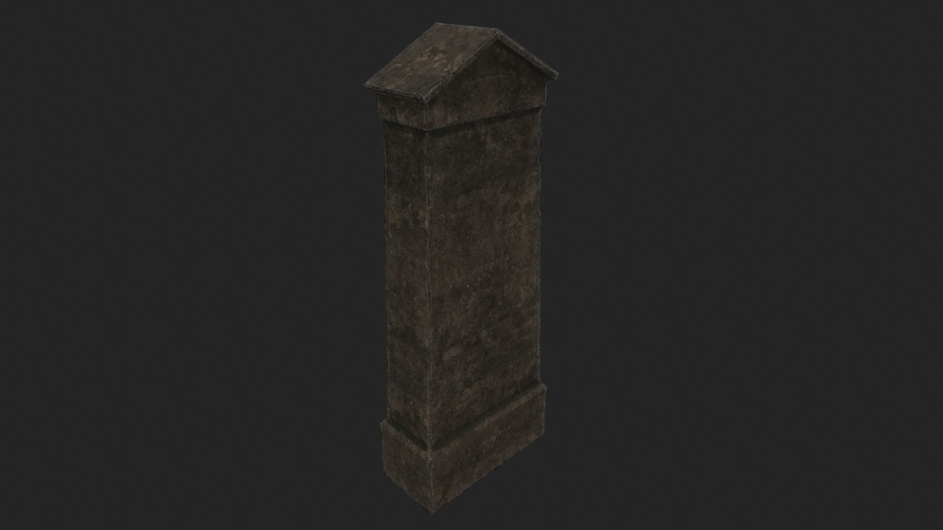 Grave 3 - PBR stone column Low-poly 3D model_4