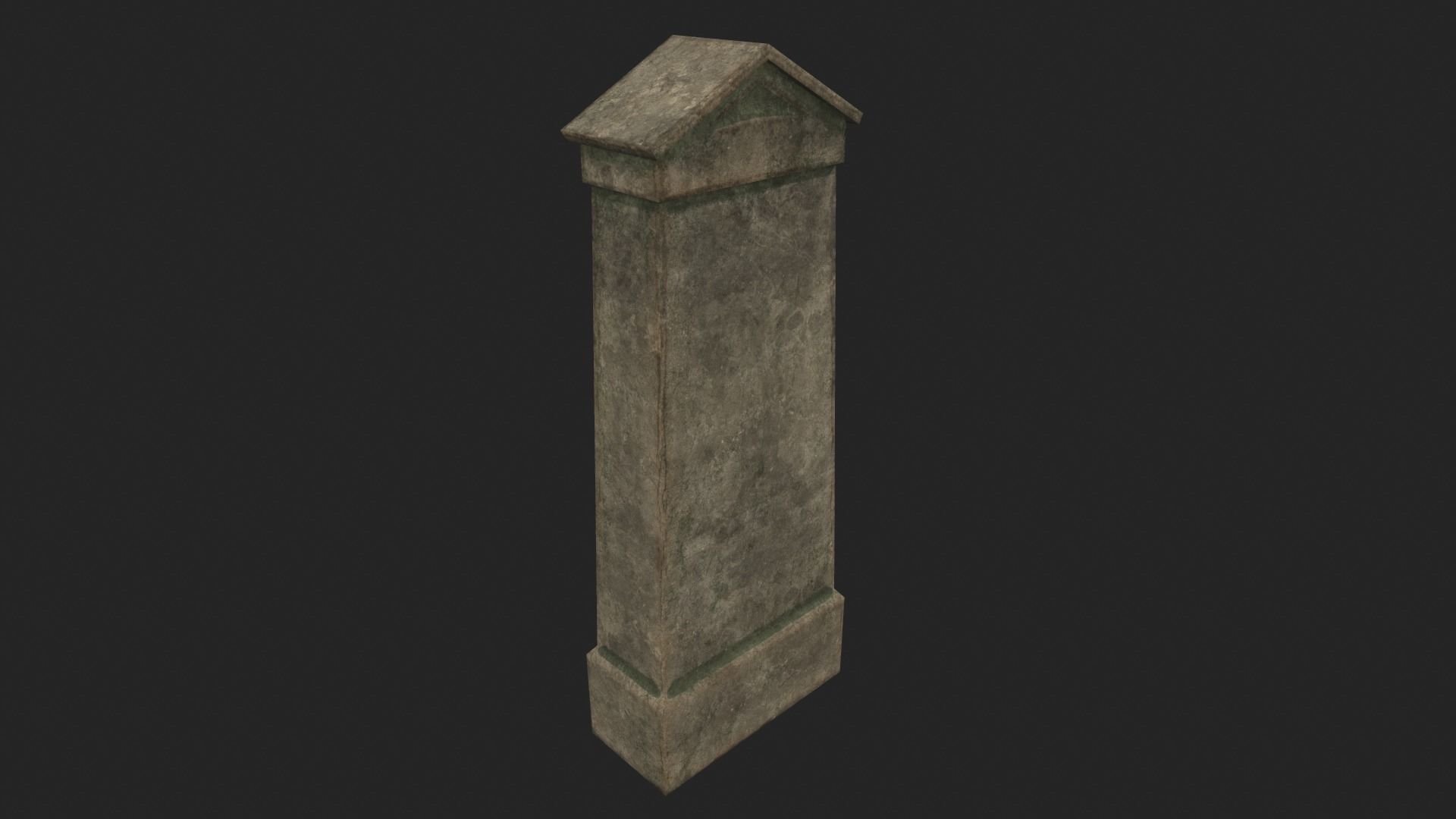 Grave 3 - PBR stone column Low-poly 3D model_2