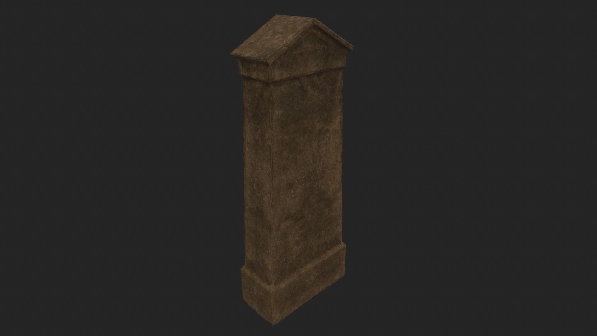 Grave 3 - PBR stone column Low-poly 3D model_5