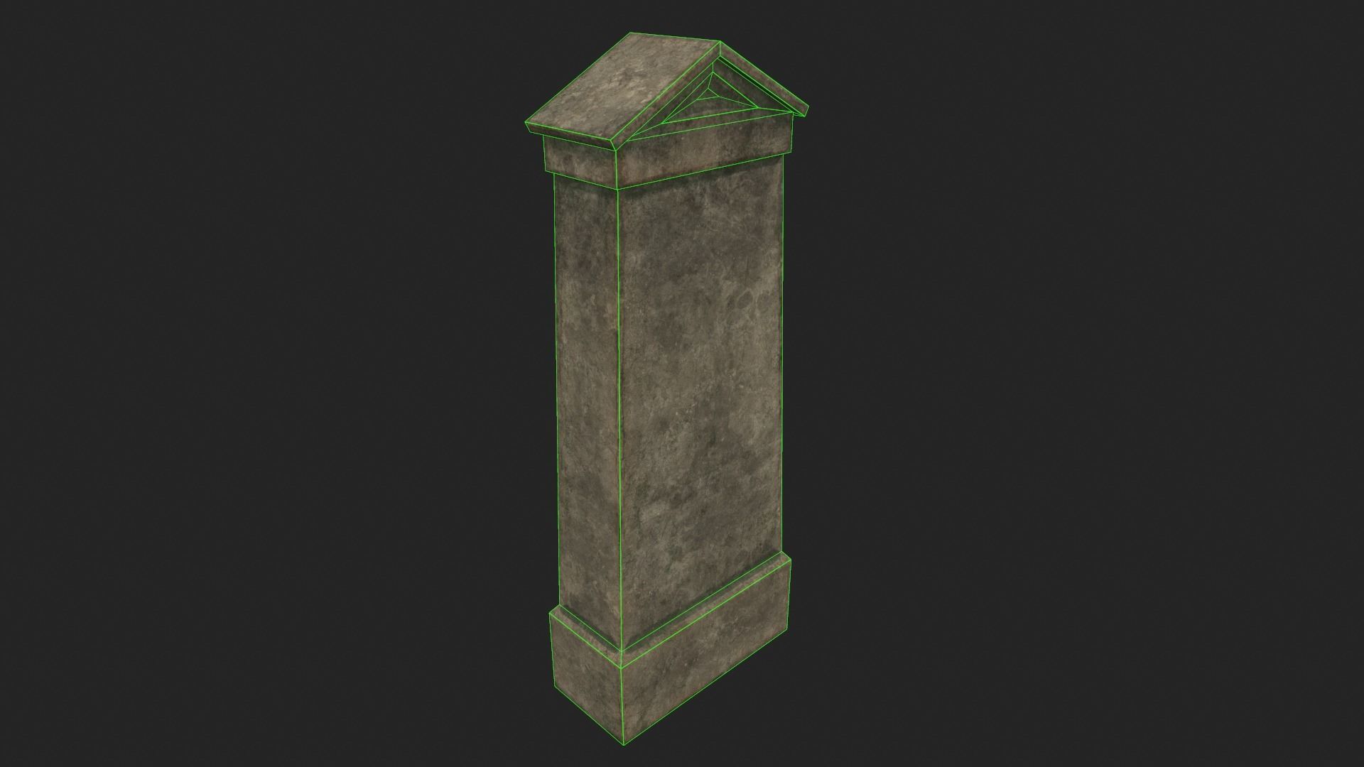 Grave 3 - PBR stone column Low-poly 3D model_3