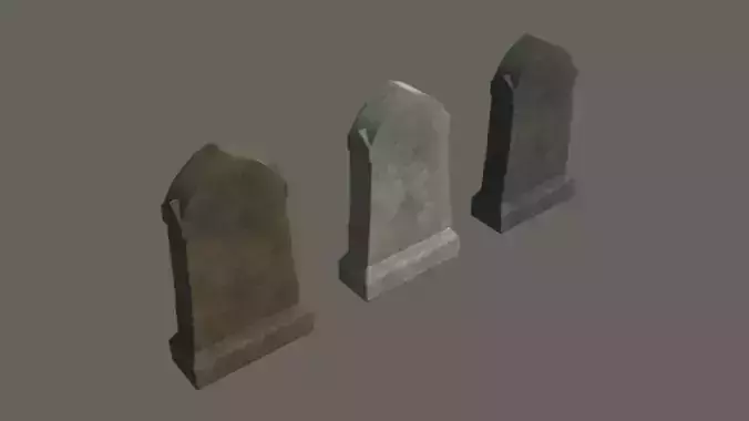Grave 4 - PBR tombstone Low-poly 3D model