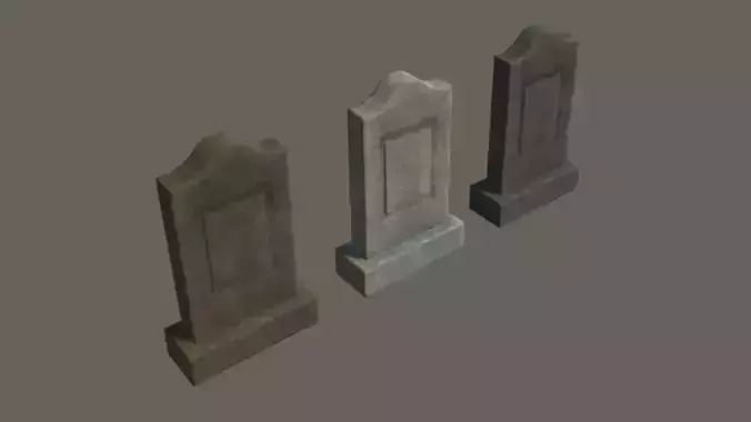 Grave 5 - PBR gravestone Low-poly 3D model