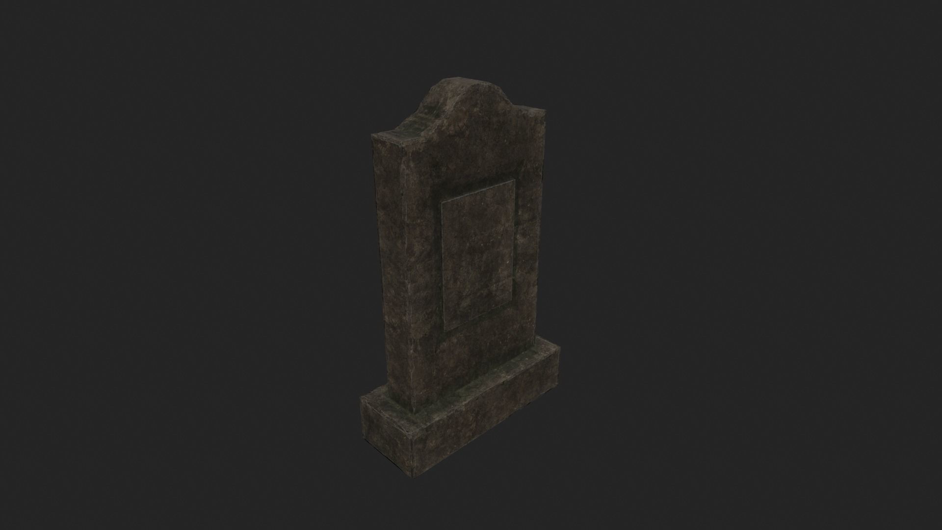 Grave 5 - PBR gravestone Low-poly 3D model_4