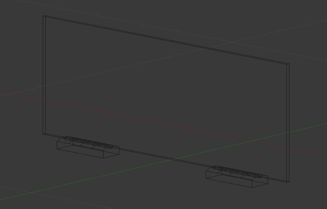 Glass fence Free low-poly 3D model_1