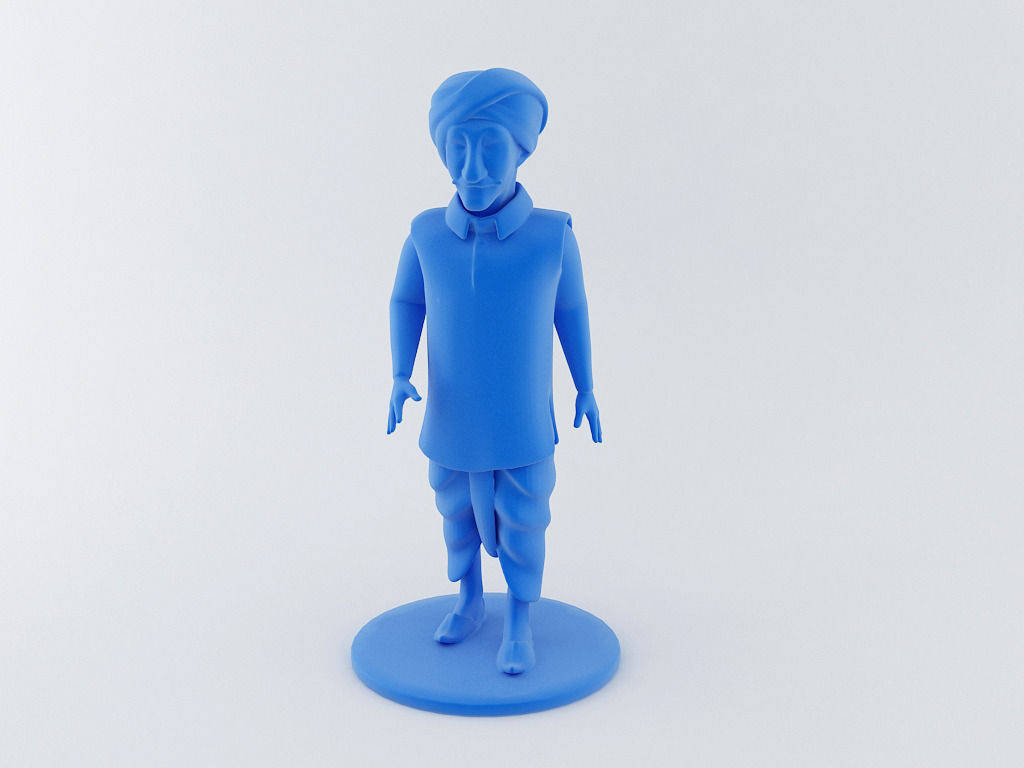 Indian Farmer 3D Printable Model 3D print model_10