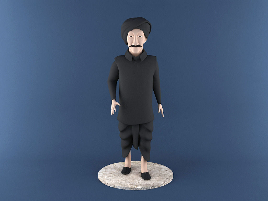 Indian Farmer 3D Printable Model 3D print model_5