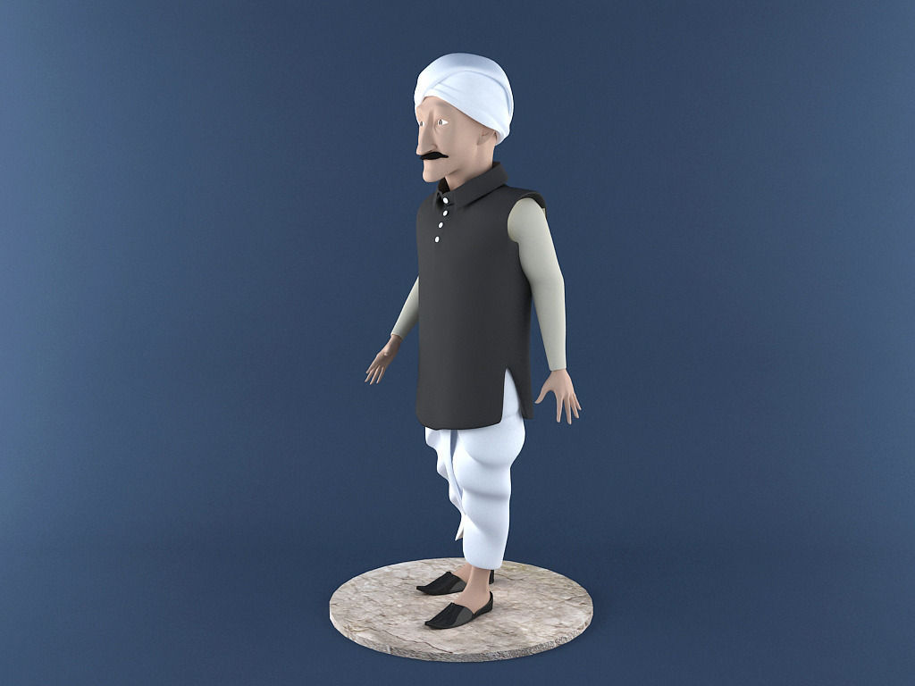 Indian Farmer 3D Printable Model 3D print model_2
