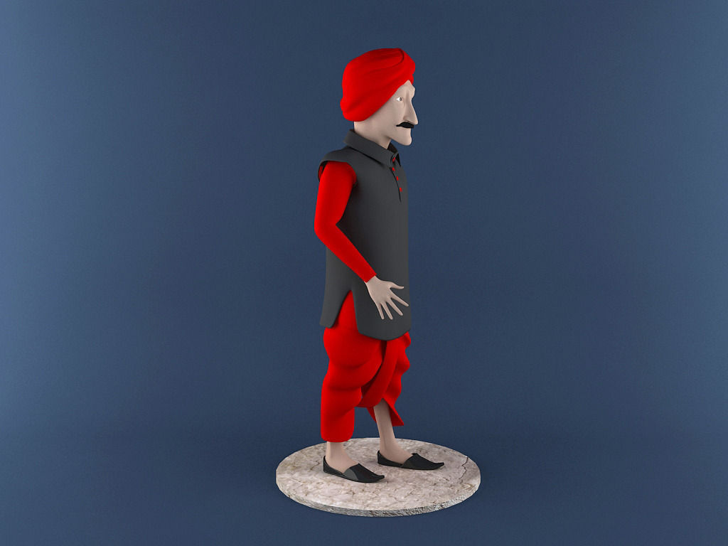 Indian Farmer 3D Printable Model 3D print model_1