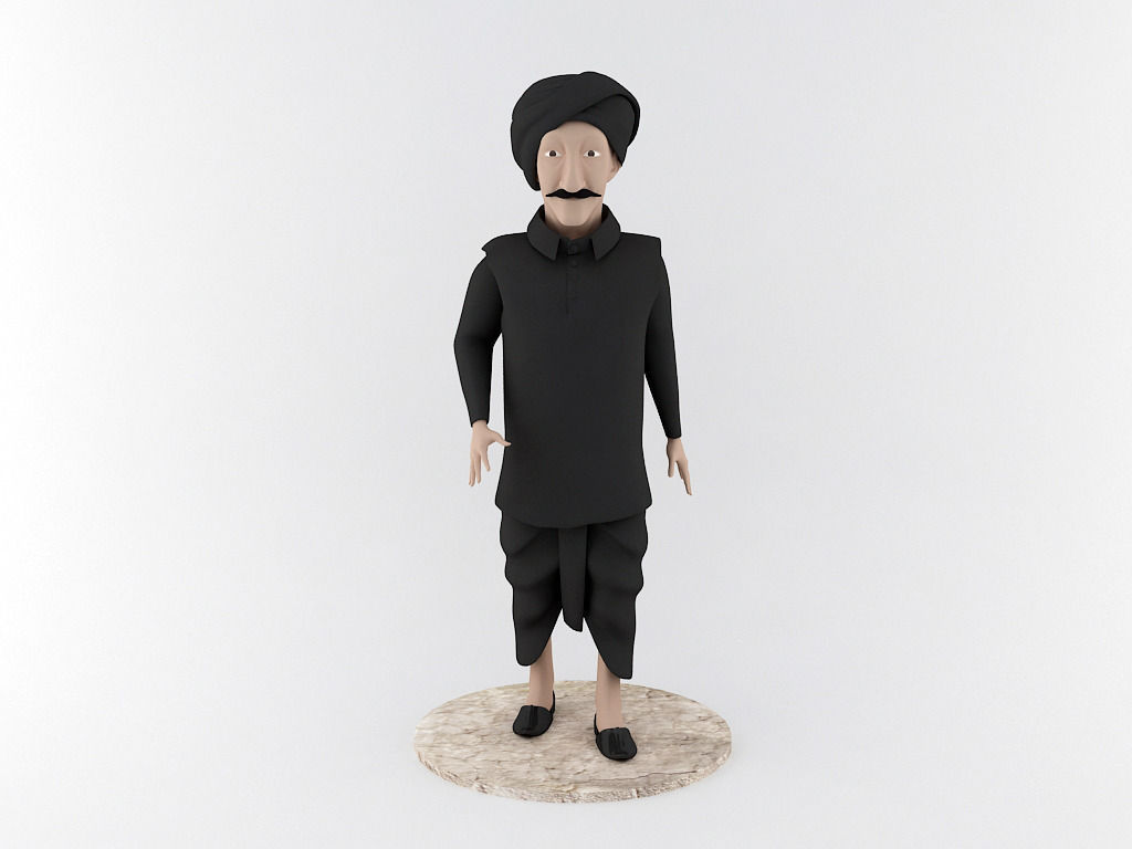 Indian Farmer 3D Printable Model 3D print model_6