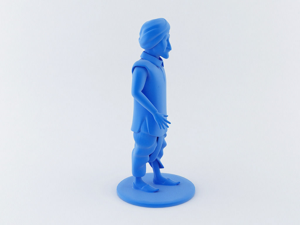 Indian Farmer 3D Printable Model 3D print model_9