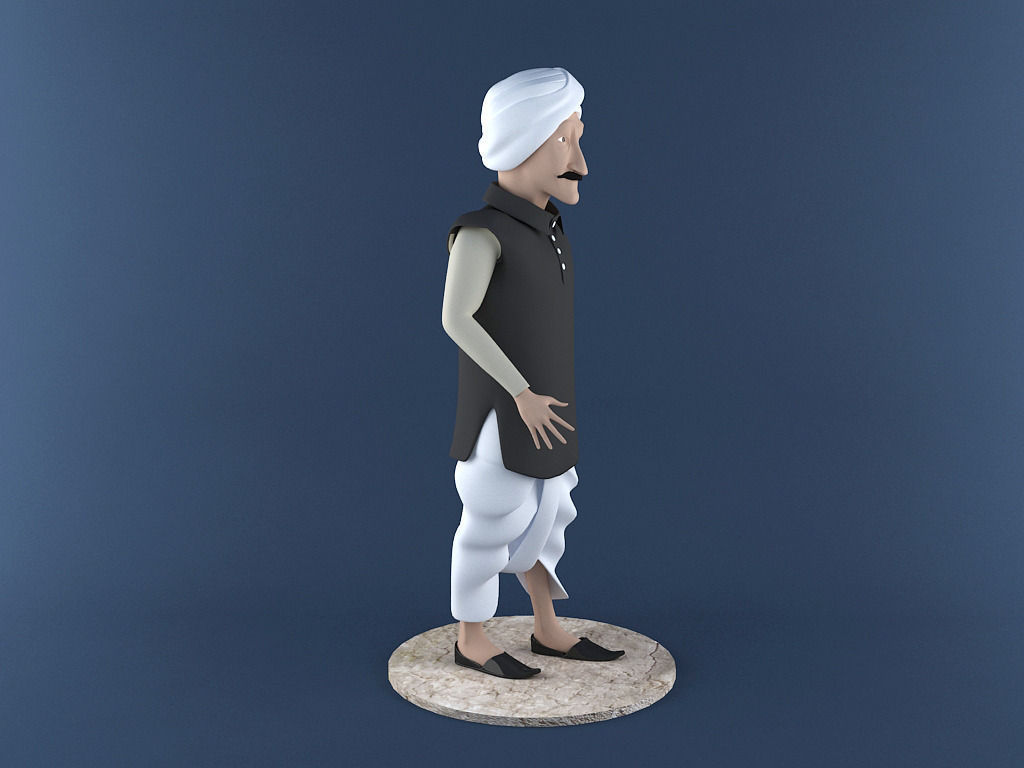 Indian Farmer 3D Printable Model 3D print model_4