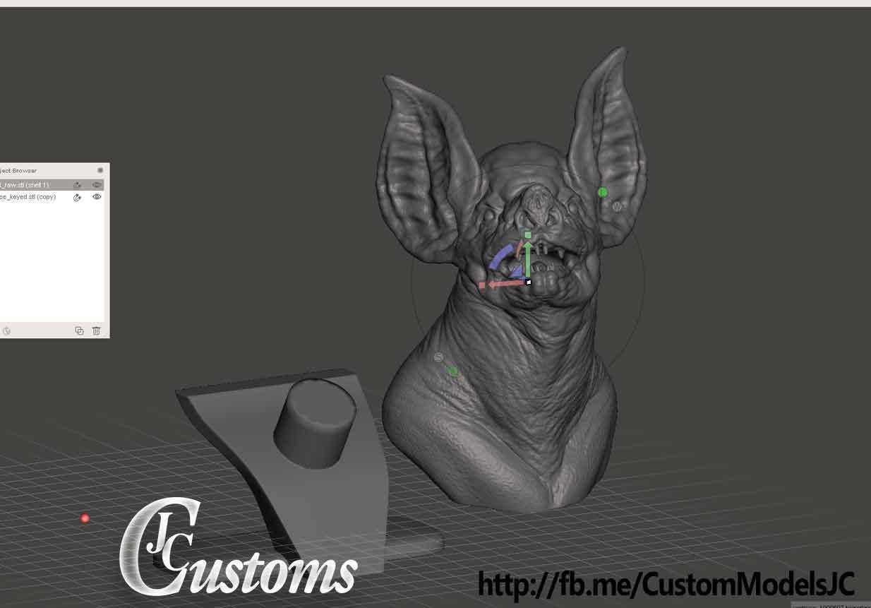 Bat Bust Sculpture 3D Print 3D print model_12