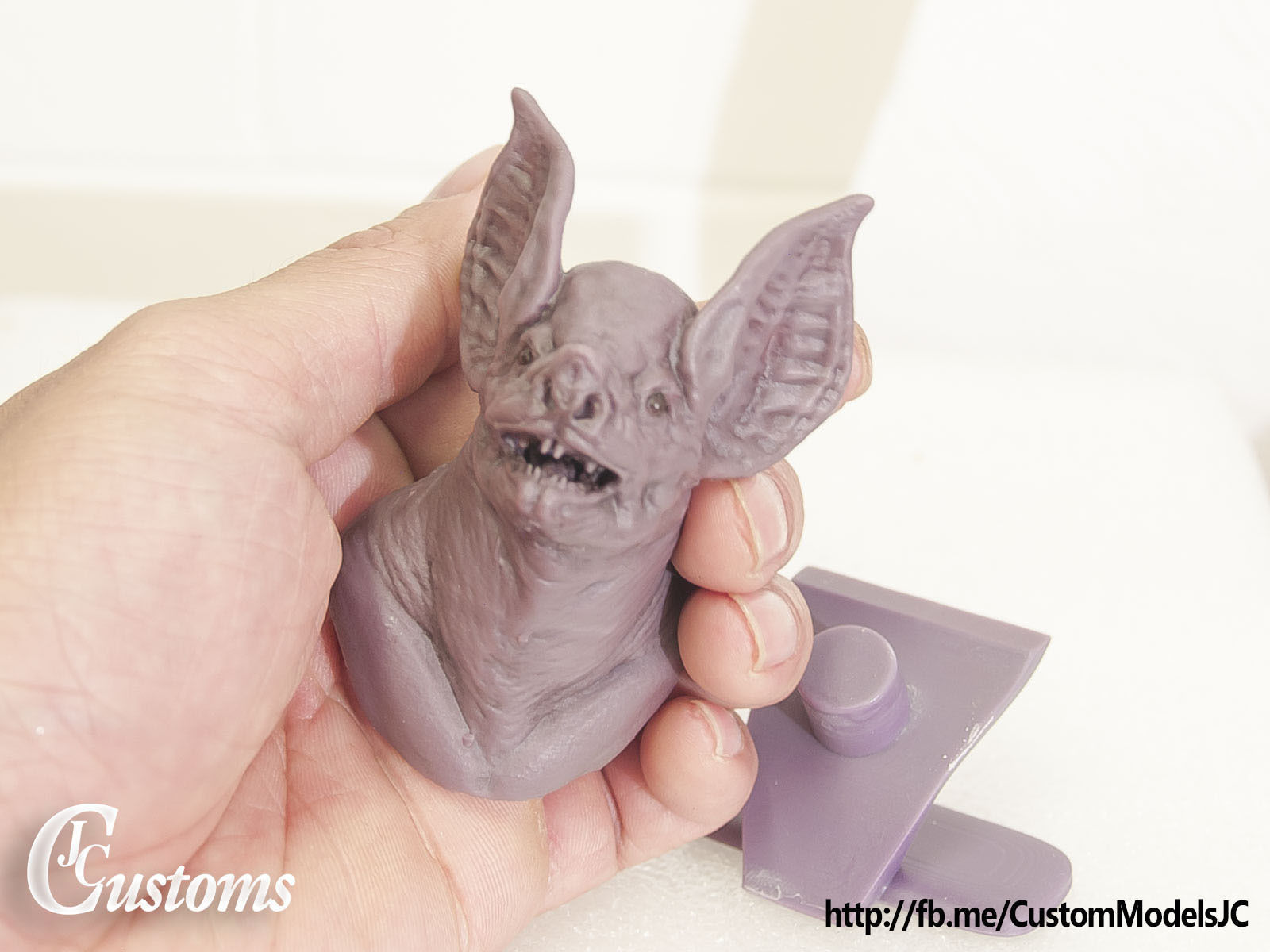 Bat Bust Sculpture 3D Print 3D print model_2